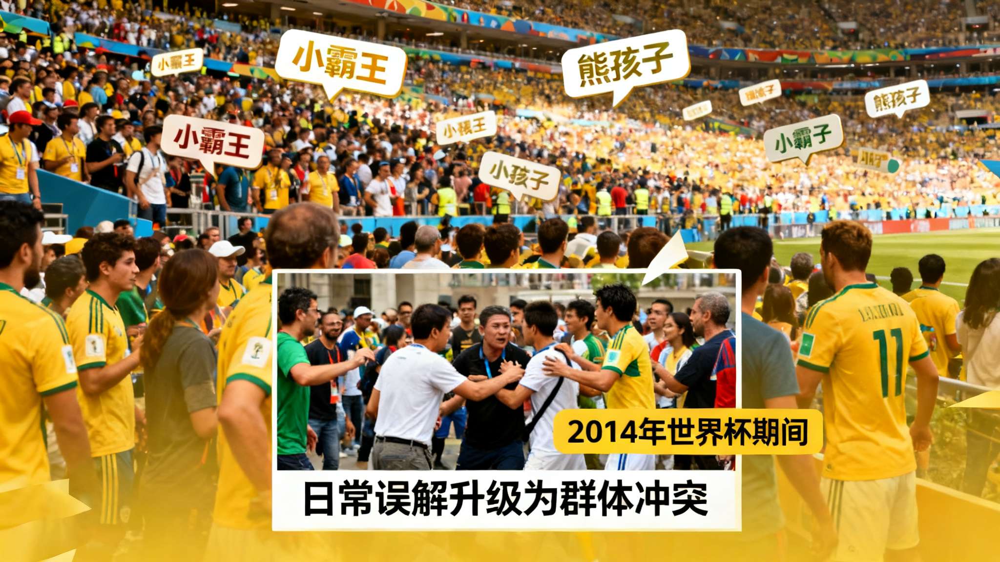 欺负人?看台上一巴西小球迷先惹事,然后还肘击对方面部 欺负人?看台上一巴西小球迷先惹事,然后还肘击对方面部